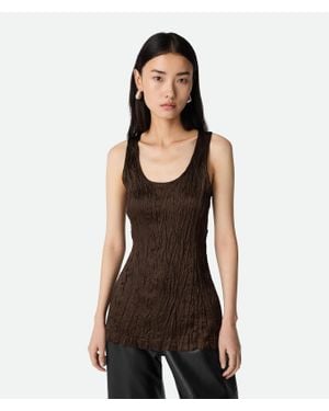 Bottega Veneta Tanktop Aus Viskosesatin Mit Crushed-Effekt - Schwarz
