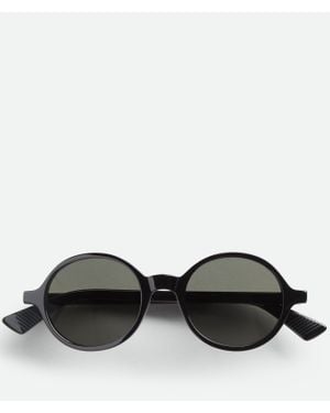 Bottega Veneta Runde Classic Sonnenbrille - Schwarz
