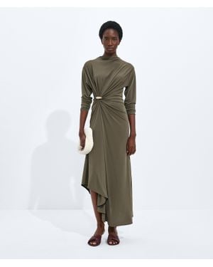 Bottega Veneta Crepe Viscose Jersey Dress - Green