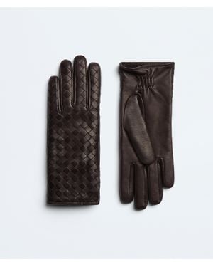 Bottega Veneta Intrecciato Leather Gloves - Black