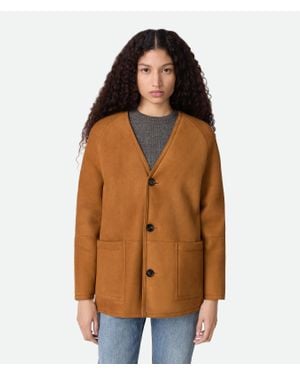 Bottega Veneta Mantel Aus Gefilztem Merino-Shearling - Braun