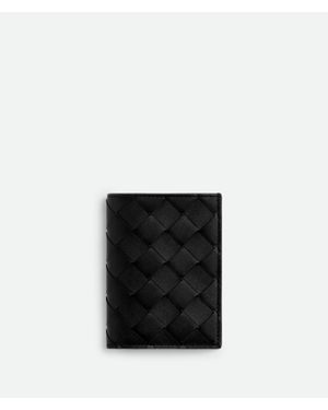 Bottega Veneta Schmales Intrecciato Kartenetui Mit Überschlag - Schwarz