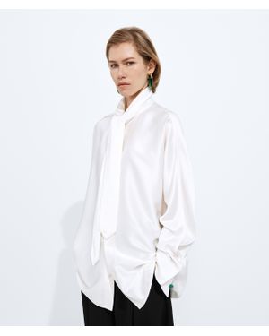 Bottega Veneta Fluid Silk Satin Shirt - White