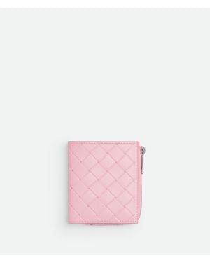 Bottega Veneta Intrecciato Stamp Bi-Fold Wallet - Pink
