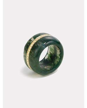 BY PARIAH Diamond Pebble Cocktail Ring - Green