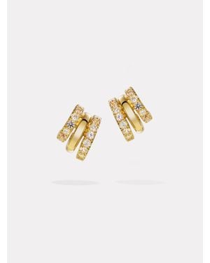 BY PARIAH Diamond And Earring Stack Stackable Ring Trio - White