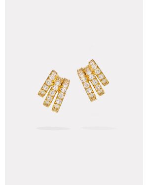 BY PARIAH Classic Pavé Earring Stack - White