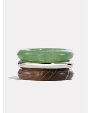 BY PARIAH Stone Trilogy Stack Botswana Agate & Aventurine - Green
