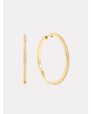 BY PARIAH Single Line Diamond Hoops - Metallic