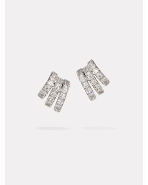 BY PARIAH Classic Pavé Earring Stack - White