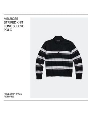 Canada Goose Melrose Striped Knit Long Sleeve Polo - Black