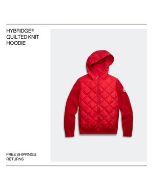 Canada Goose Hybridge Quilted Knit Hoodie - Red