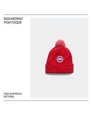 Canada Goose Kids Merino Pom Toque - Red