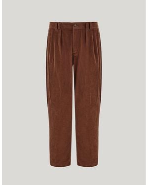 Canali Cotton Corduroy Pants With Two Pleats - Brown