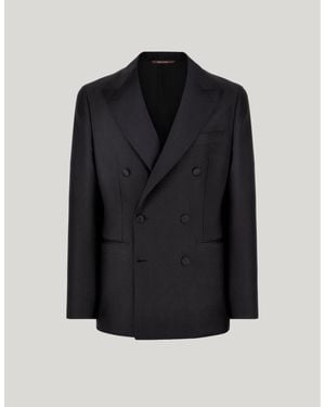 Canali Wool And Silk Tuxedo Jacket - Black