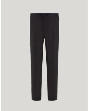 Canali Regular Fit 150's Wool Tuxedo Pants - Black