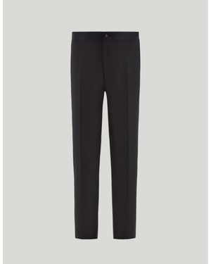 Canali Regular Fit 150's Wool Tuxedo Trousers - Black