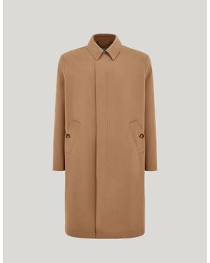Canali Camel Cotton Blend Raincoat - Natural