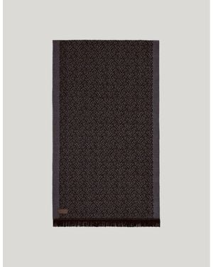 Canali Pure Virgin Wool Micro-Structured Scarf - Black