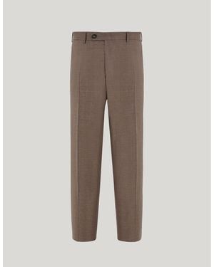 Canali Walnut 150's Wool Regular-Fit Trousers - Brown