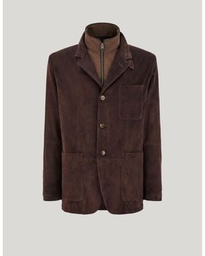Canali Bruma Suede Jacket - Brown