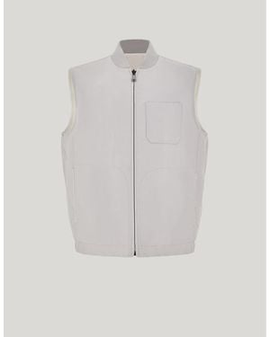 Canali Light Linen And Silk Reversible Vest - White
