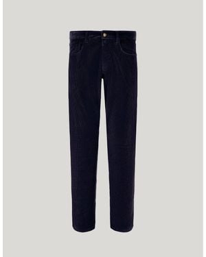 Canali Comfort Cotton Velvet Regular-Fit 5-Pocket Pants - Blue