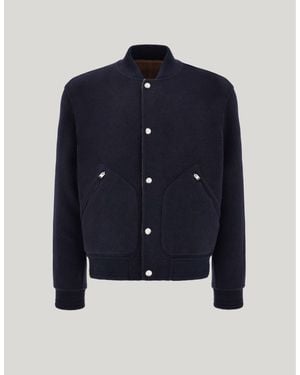 Canali Cashmere Reversible Bomber Jacket - Blue