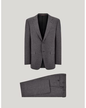 Canali Anthracite Pure Wool Herringbone Regular-Fit Suit - Gray