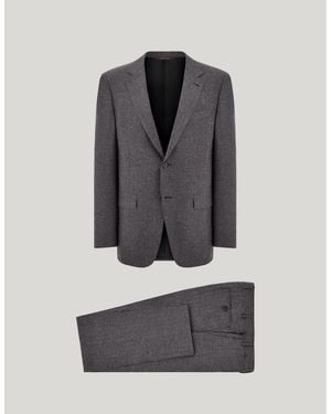 Canali Anthracite Pure Wool Herringbone Regular-Fit Suit - Grey