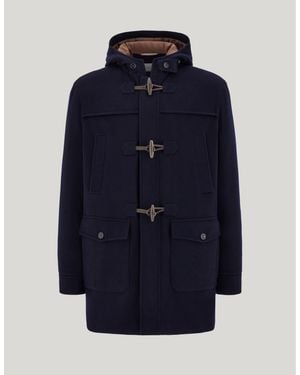 Canali Wool And Cashmere Duffle Coat - Blue