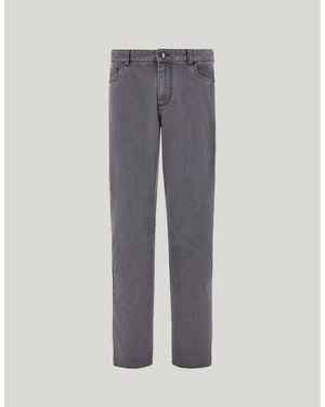 Canali Levante Light Five Pocket Regular Fit Stretch Denim Trousers - Grey