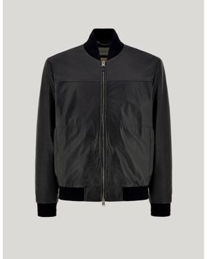 Canali Blouson Aviateur En Nappa Noir