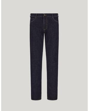 Canali Five-Pocket Regular-Fit Stretch Denim Pants Dark Wash - Blue