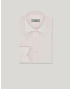 Canali Nuvola Regular Fit Cotton Shirt - White