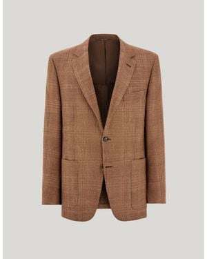 Canali Rust-Coloured Regular-Fit Jacket - Brown