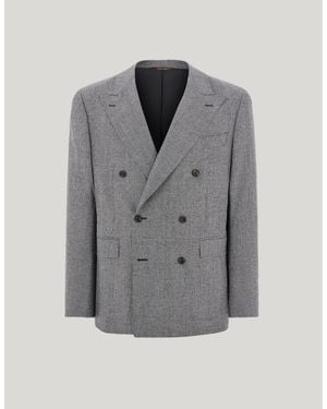 Canali And Wool Flannel Double-Breasted Modern-Fit Wales Jacket - Grey