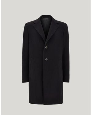 Canali Wool And Cashmere Single-Breasted Kei Coat - Blue