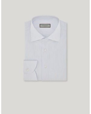 Canali Impeccabile And Light Cotton Striped Regular-Fit Shirt - White