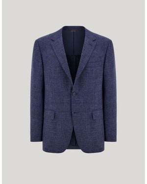 Canali Regular-Fit Wool, Silk And Linen Jacket - Blue