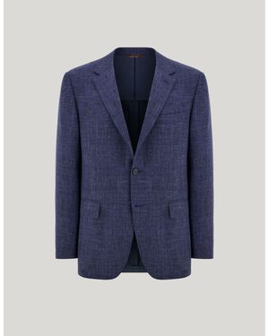 Canali Regular-Fit Wool, Silk And Linen Jacket - Blue