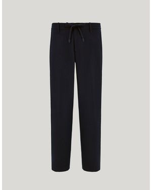 Canali Impeccabile Wool Flannel Drawstring Pants - Blue