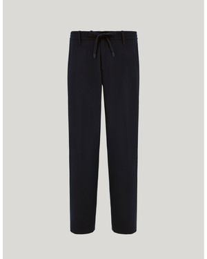 Canali Impeccabile Wool Flannel Drawstring Trousers - Blue