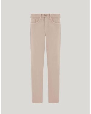 Canali Dune Regular Fit Five Pocket Trousers, Made From Cotton Microtwill - Natural