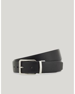 Canali And Dark Reversible Calfskin Belt - Black