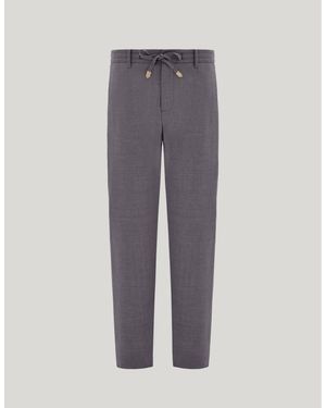 Canali Grau Melierte Hose Im Regular Fit Aus Waschbarer Impeccabile-Wolle