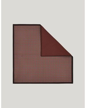 Canali Silk Pocket Square With A Double Print - Brown