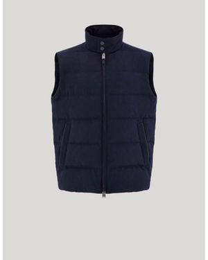 Canali Midnight Technical Fabric Quilted Puffer Jacket With Rain & Wind Membrane - Blue
