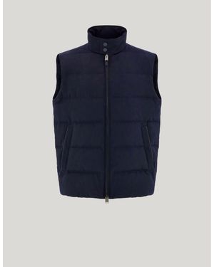 Canali Midnight Technical Fabric Quilted Puffer Jacket With Rain & Wind Membrane - Blue