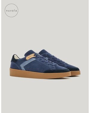 Canali And Nuvola Suede Calfskin Trainers - Blue